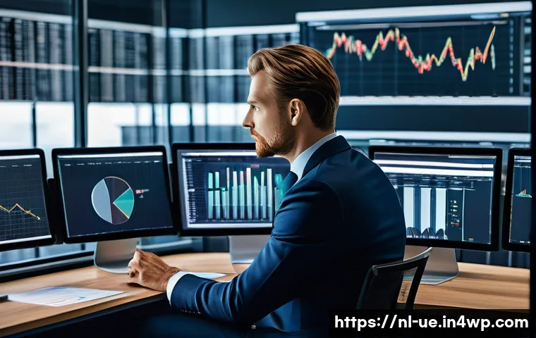 투자자 행동에 미치는 외부 요인 분석 - A professional Dutch investor in a modern Amsterdam office setting, analyzing fluctuating interest r...