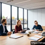 Home 22 편향 극복을 위한 체계적인 접근 방법 - A professional office setting in the Netherlands showing a diverse group of coworkers engaged in a t...